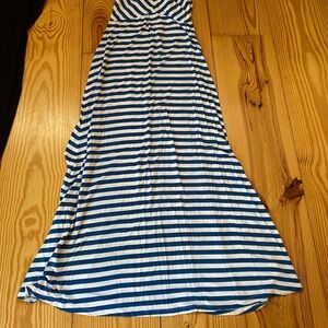 Old Navy Blue and White Striped Maxi Dress